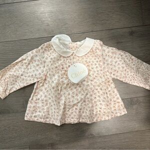 Chloe Cream and Pink Kids Blouse